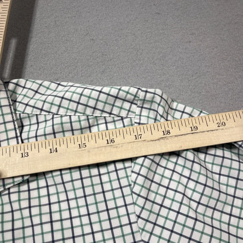 Mizzen+Main Leeward Collection Shirt XL Trim Fit Green Navy Check Performance - Picture 8 of 12